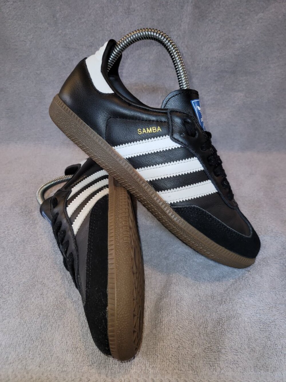 Adidas Samba OG Black Clear Granite Women's Leather Women's Size 6 Shoes IG9031 - Picture 14 of 16